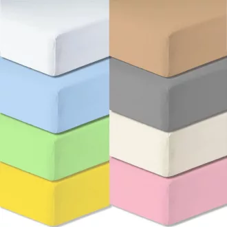 Cotton jersey fitted sheet in various sizes and colors