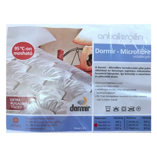 Antiallergén microszálas (műszálas) NYÁRI paplan