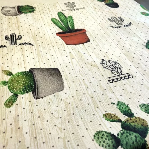 Prémium impregnált modern asztalterítő 140 x 300 - CACTUS