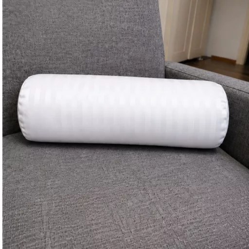 Hengerpárna huzat 15Ø x 40 cm méretben pamut damaszt csíkos