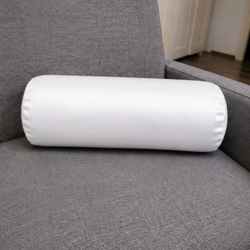 Hengerpárna huzat 15Ø x 40 cm méretben pamut szatén hófehér